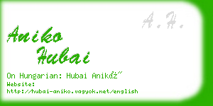 aniko hubai business card